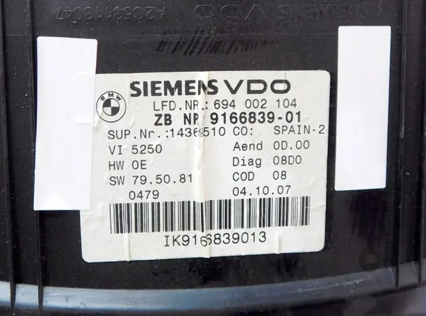 Cuadro de Instrumentos BMW OEM 9166839 para X1 E84 image 7