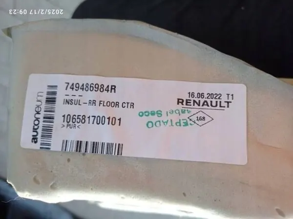 Tapis d'insonorisation plancher OEM 749401040R Renault Austral image 8