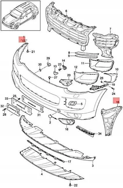 Deslizamento de para-choque dianteiro direito Porsche Cayenne 95850517850 image 8