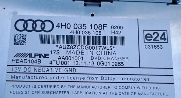 Lector DVD Audi OEM 4H0035108F - Usado image 3