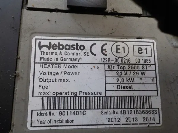 Aquecedor Webasto Air Top 2000 ST OEM 21017324 image 5