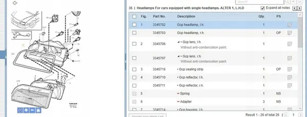 Volvo S40, V40 2001 Vasemmanpuoleinen Ajovalo image 9