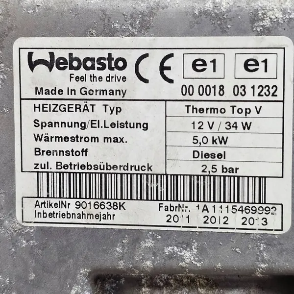 Mercedes-Benz E W212 Webasto verwarming OEM A2125002698 image 3