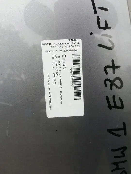 BMW 1 E87 Motorhuv 2007-2011 image 3