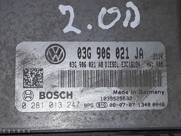 2009 VW Caddy Maxi ECU 2.0 Diesel 03G906021JA image 4