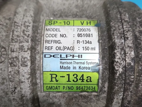 Compressore Aria Condizionata Chevrolet Aveo T250 1.2B OEM 96473634 image 6