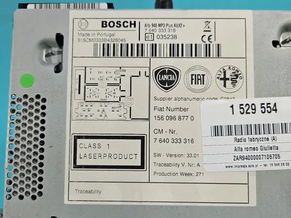 Alfa Romeo OEM 1560968770 Tehdasradio image 9