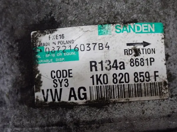 Compressor A/C OEM 1K0820859F para VW Passat B6 2.0 TDI image 6
