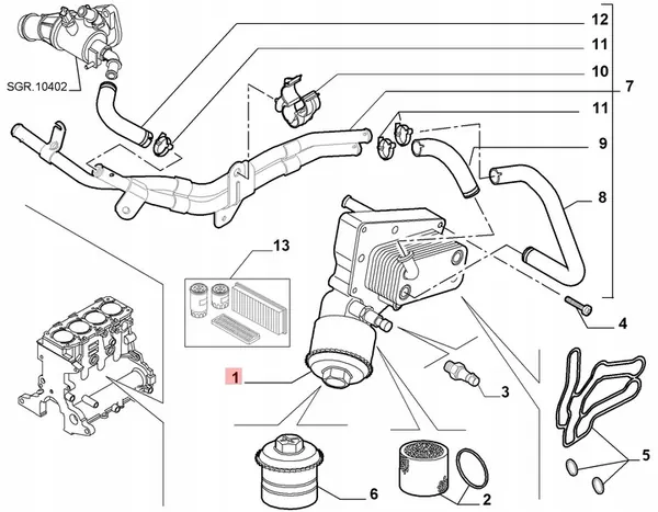 Oljefilterhus Fiat Croma 1.9 M-Jet image 2