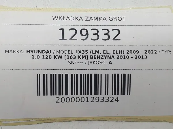 Slotcilinder Sleutelinsert Hyundai IX35 image 5