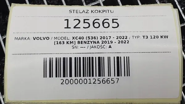 Support OEM 31442344 Volvo XC40 - Renfort Console image 6