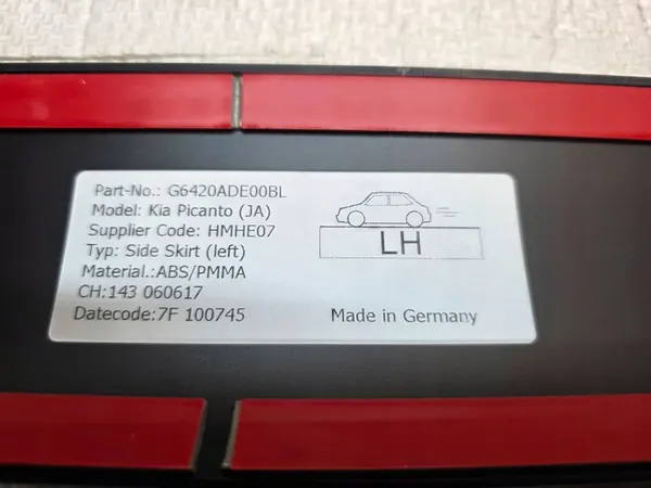 OEM G6420ADE00XX Kia Picanto III Deurdrempels image 10