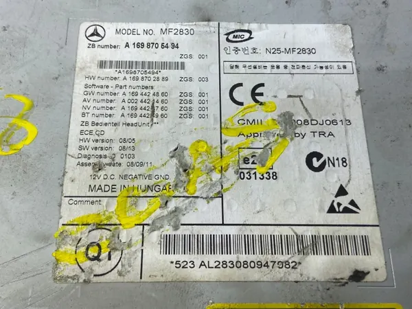 Rádio CD Mercedes OEM A1698705494 para W245/W169 image 9