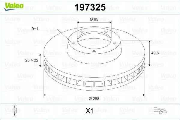 Front Brake Disc Valeo 197325 image 3
