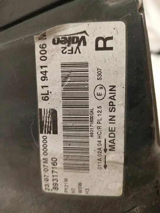 Faro derecho Seat Cordoba II 2002-2009 OEM 6L1941006M image 5