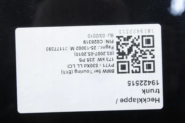 Takaluukun Vihreä Ikkuna BMW E61 Touring image 2