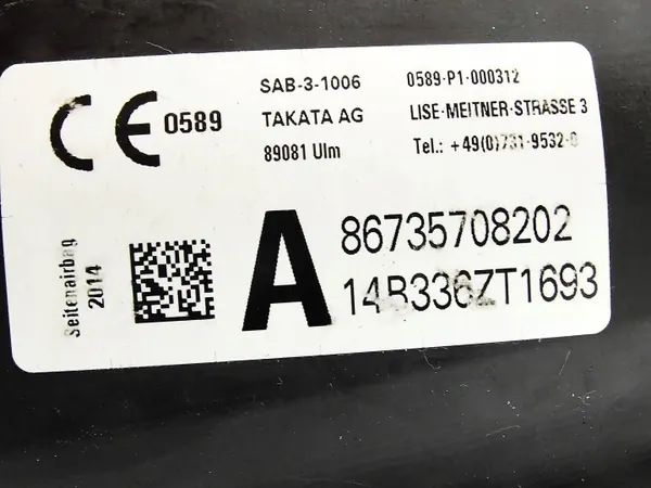 Stoelairbag OEM 7357082 voor BMW 5 Touring F11 image 6