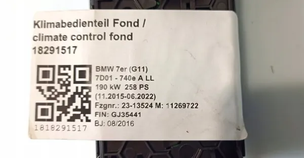 Panneau climatisation BMW OEM 64116834407 - Occasion image 5