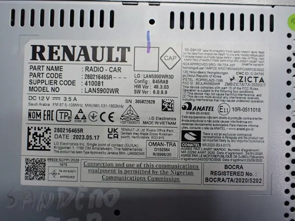 OEM 280216465R Fabrieksnavigatieradio voor Dacia Sandero III image 8