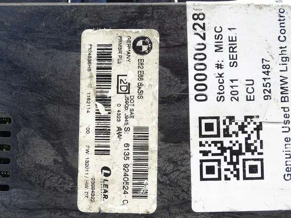 Module de Contrôle des Lumières BMW E82 9240524 image 3