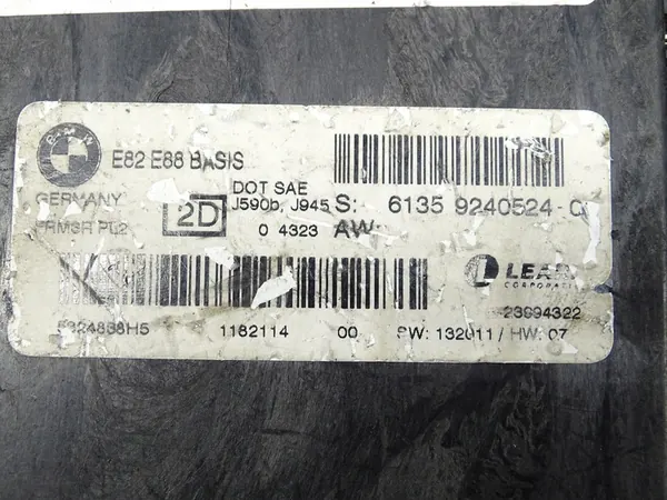 Module de Contrôle des Lumières BMW E82 9240524 image 4