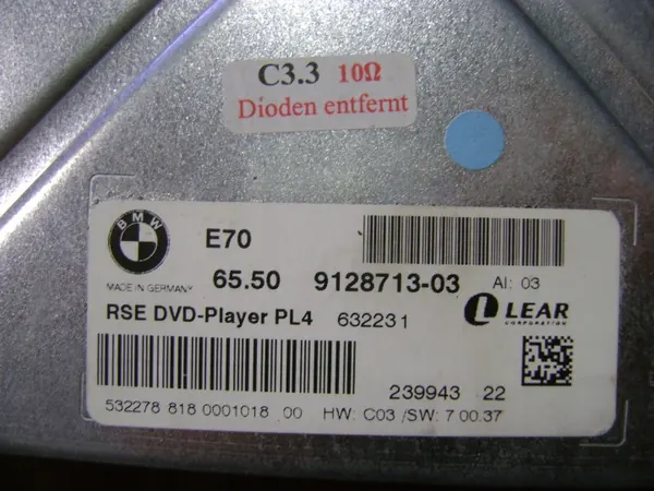 Lecteur DVD BMW OEM 9128713 pour E60 E70 E71 image 3