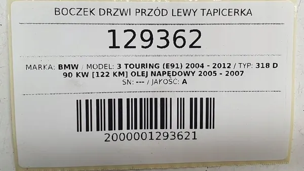 Painel de porta dianteira esquerda BMW 3 E90 E91 OEM image 9