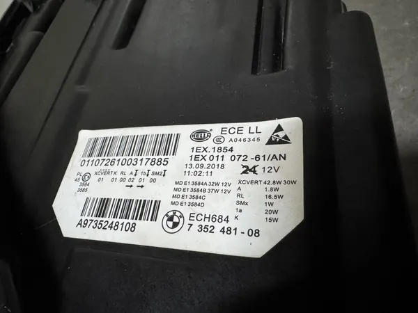 BMW 5 F10 F11 FULL LED ADAPTIVE farol direito 7352481 image 2