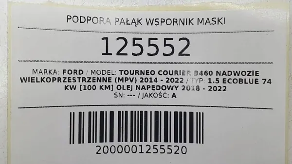 Support de capot OEM AUST125552 pour Ford Transit Courier image 4