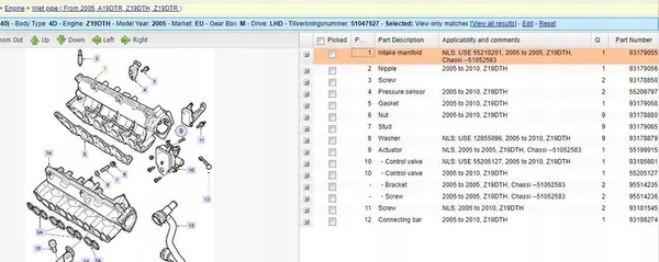 SAAB 9-3 Intake Manifold 1.9L 2005 OEM 93179055 image 7