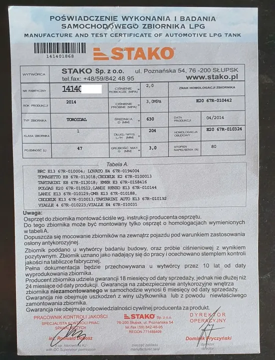 Stako 630/204 LPG-tank - Begagnat Skick image 7