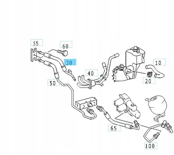 Durite réservoir ABC refroidissement Mercedes OEM A2209971452 image 2