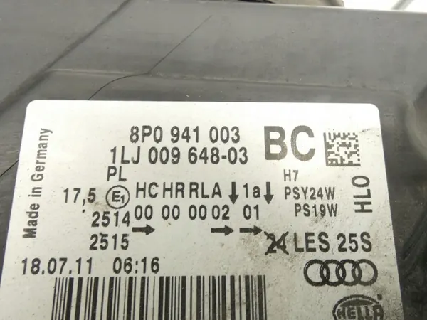 Faro izquierdo delantero Audi A3 8P OEM 8P0941003BC image 8