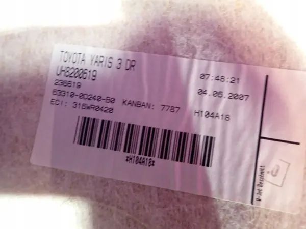 Toyota Yaris II Dachhimmel OEM 63310-0D240 Gebraucht image 3