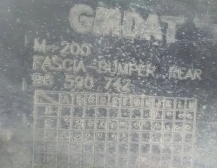 Parachoques trasero Chevrolet Spark Matiz M200 96590742 image 4