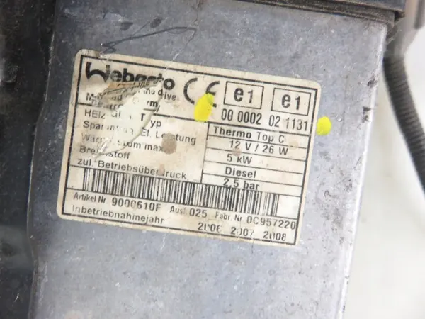 Aquecedor Webasto OEM 000002021131 para Mazda 6 Diesel image 3