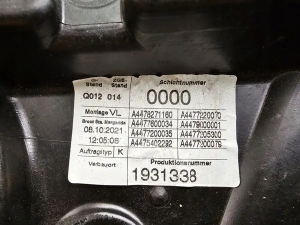 Mecanismo de janela esquerda Mercedes-Benz Vito W447 A4477200035 image 5