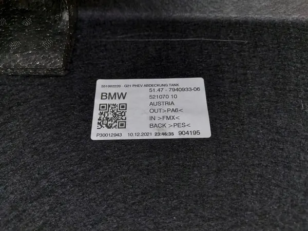 Alfombra de maletero BMW OEM 7940933 para G21 G20 image 3