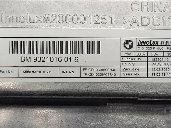 Monitor de radio OEM 9321016 para BMW F10 F11 image 7