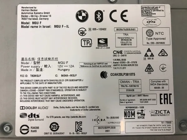 Hoofdeenheid High 3 BMW 2 F44 OEM 65125A3BC22 image 3