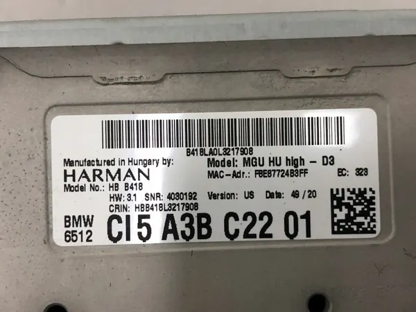 Hoofdeenheid High 3 BMW 2 F44 OEM 65125A3BC22 image 7