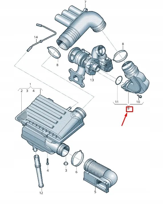 Luftintagsrör VW GOLF VII 5G MK7 04E129656R image 3