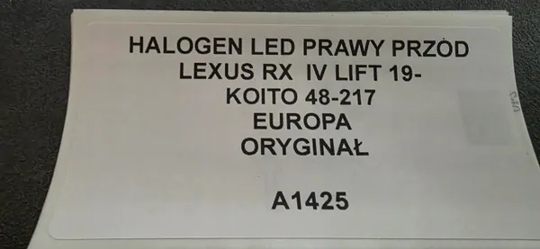 DRL Halógeno Derecho OEM 48-217 para Lexus RX IV Lift image 6