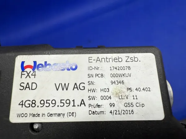 Moteur de toit ouvrant Audi OEM 4G8959591A image 4