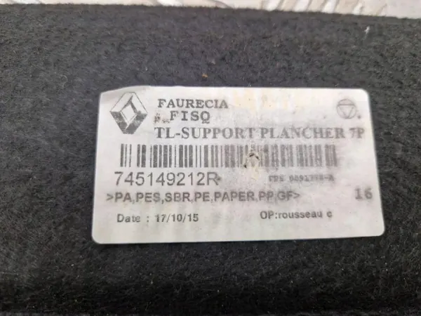 Tapete porta-bagagens Renault Espace V OEM 745149212R image 5