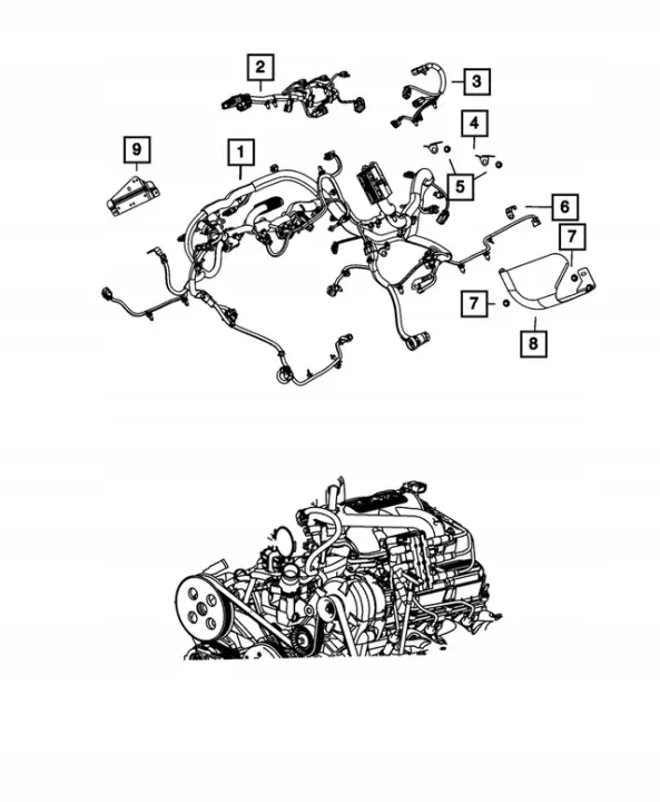 Harness Motor OEM 68274516AG 68087837AK image 3