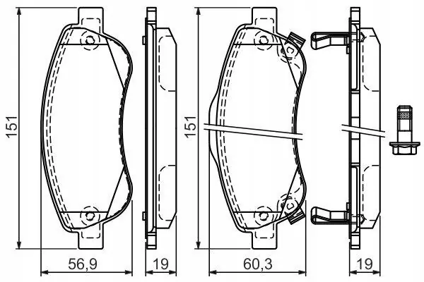 Bosch 0 986 494 379 Jeu de plaquettes de frein à disque image 3