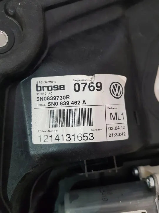 Elevador de vidro traseiro direito VW Tiguan 5N 5N0839462A image 5