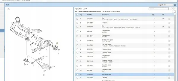 Mozzo ruota posteriore Volvo XC60 2009-2017 OE 31360026 image 5