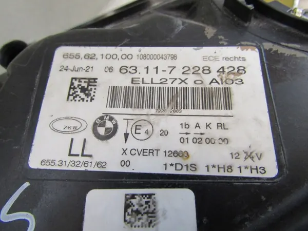 Farol Xenon Direito BMW 7 Série 08-12 OEM 6311 7228428 image 8